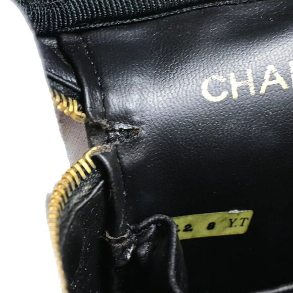 CHANEL CC Logo Vanity Hand Bag Caviar Skin Leather Black GHW Vintage 25RK294 - Picture 7 of 16